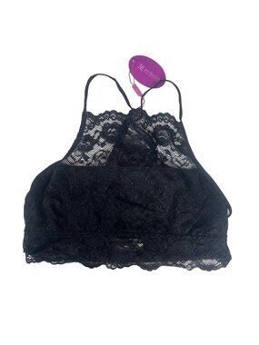 Avidlove Lace Bralette Cami‎ Cropped Small Black New Halter
